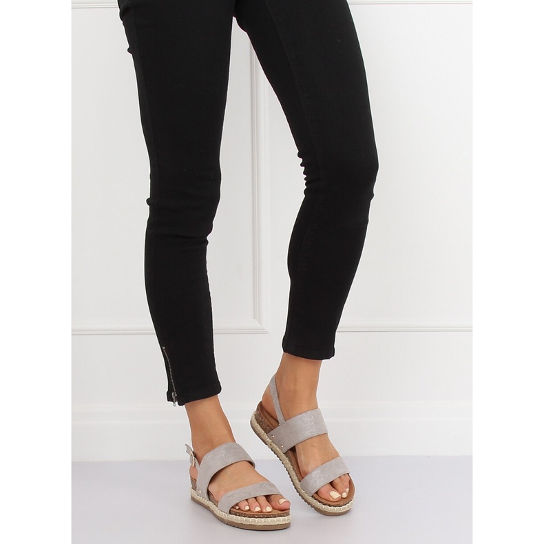 Gray sandals on a cork sole CH-118 Gray grey 1