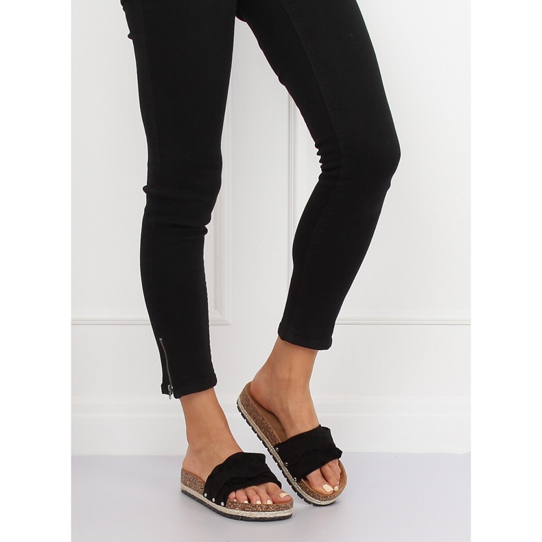 Black espadrilles slippers BJS-002 Black 1