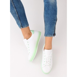 Women's white and green sneakers 9118 Green 2 Women's white and green sneakers 9118 Green 2