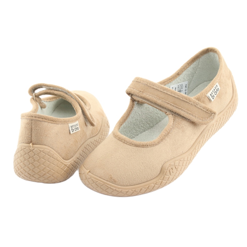 Dr.orto Befado Women's ballerinas Pu--YOVE 197D004 beige Velcro Silber insert 4