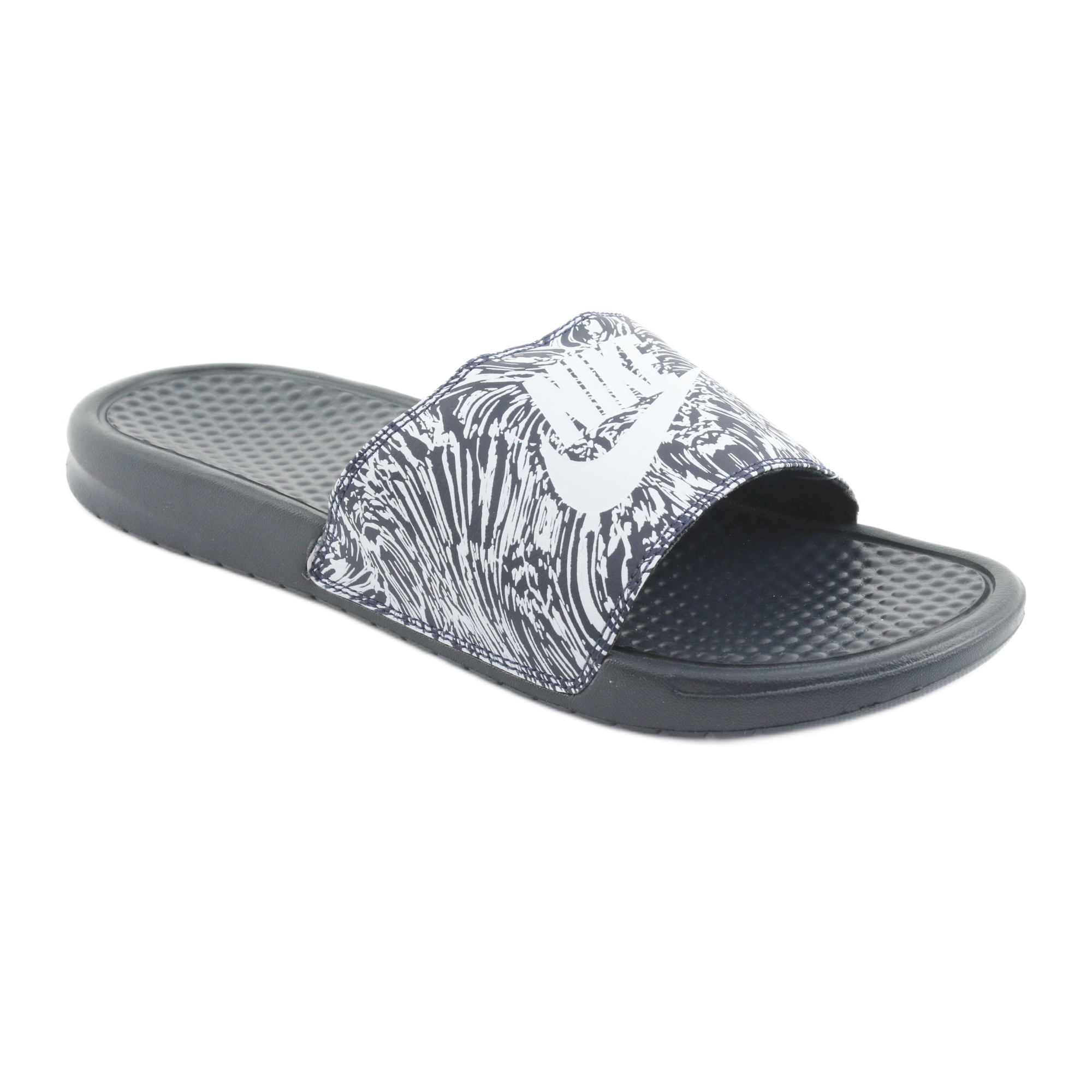 Nike Benassi Just Do It Print 631261 403 Slide white navy blue