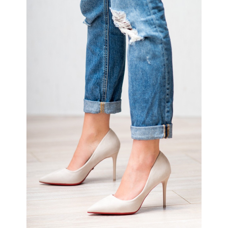 Jumex Suede heels beige 1