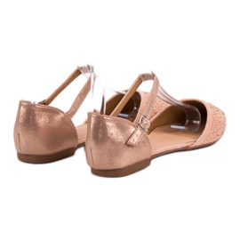 Primavera Fastened ballerinas with cubic zirconia pink 1