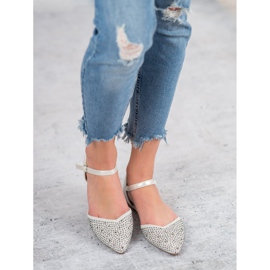 Primavera Fastened ballerinas with cubic zirconia grey 2