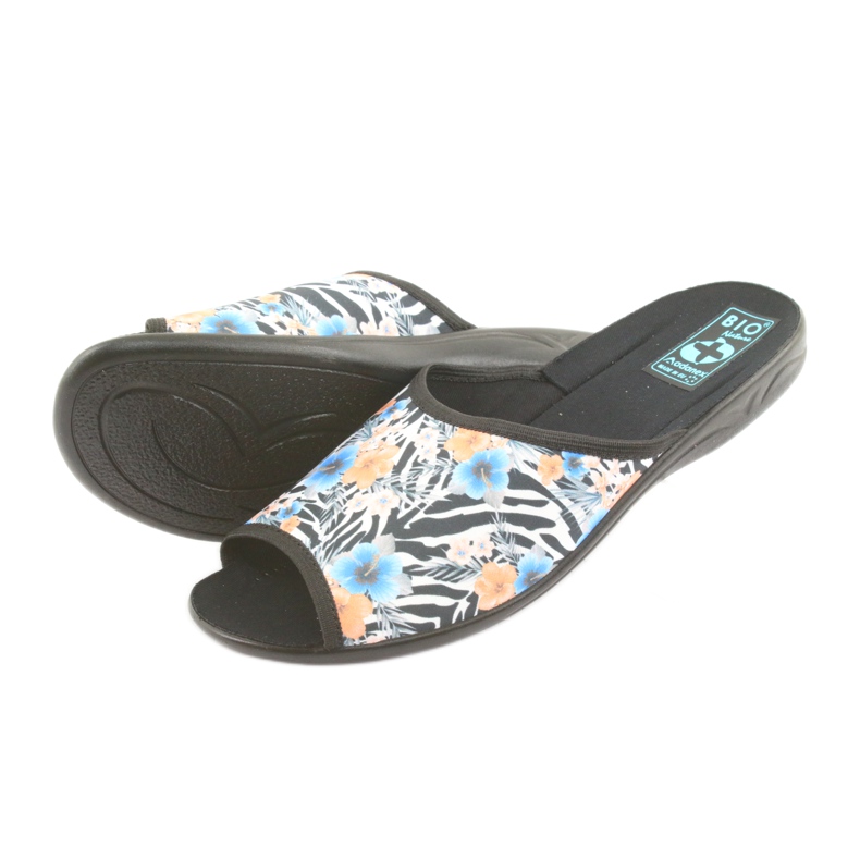 Women's zebra Adanex 23877 slippers white black blue orange 4 Women's zebra Adanex 23877 slippers white black blue orange 4