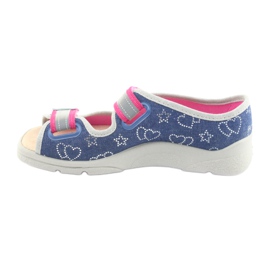 Befado children's shoes 869Y134 grey pink navy blue 2 Befado children's shoes 869Y134 grey pink navy blue 2