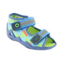 Blue, green Befado 250P059 slippers orange 1