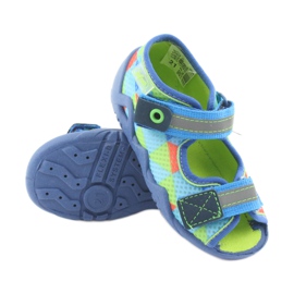 Blue, green Befado 250P059 slippers orange 3