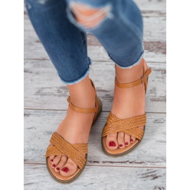 SHELOVET Camel Sandals brown 2
