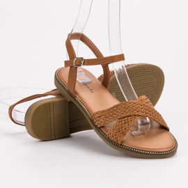 SHELOVET Camel Sandals brown 1