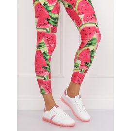 Women's white and pink sneakers 2B9XX923 WHITE / ROSERED 1