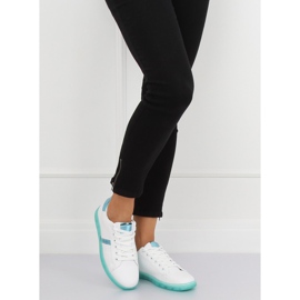 Women's white and green sneakers 2B9XX923 WHITE / GREEN 2