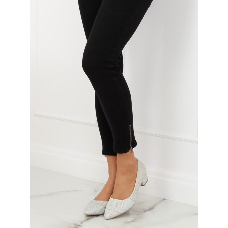 Pumps in silver checkered CC207P Silver grey 1