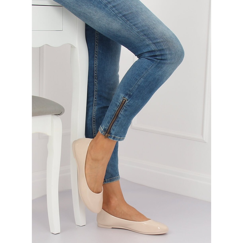 Women's beige ballerinas JX76P Beige 2