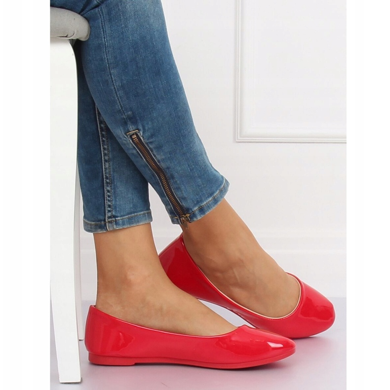 Red women's ballerinas JX76P Red 1