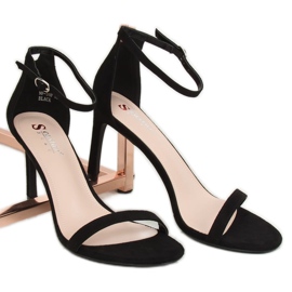 Black sandals on a high heel NF-31P Black 1