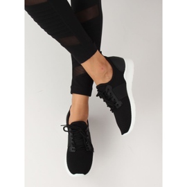Black 7771-Y Black sports shoes 1