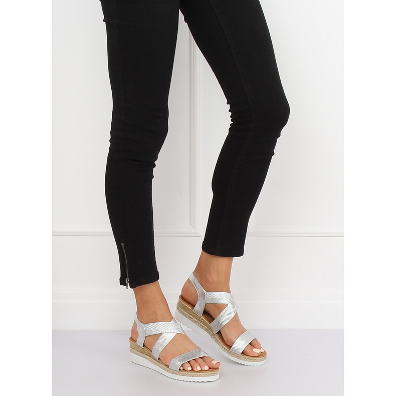 Silver women's sandals S81 Silver grey 1