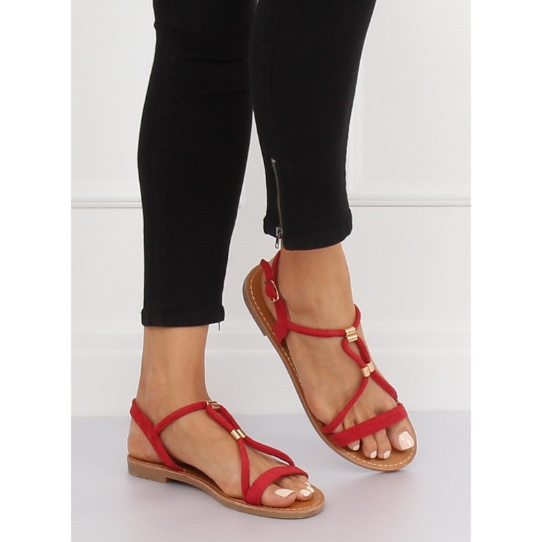 Red women's sandals L520 Red 1