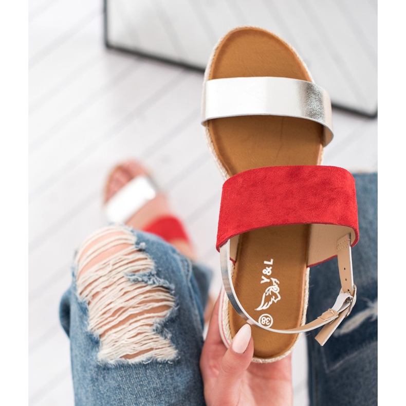 SHELOVET Comfortable sandals red 2