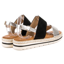 SHELOVET Comfortable sandals black grey 2