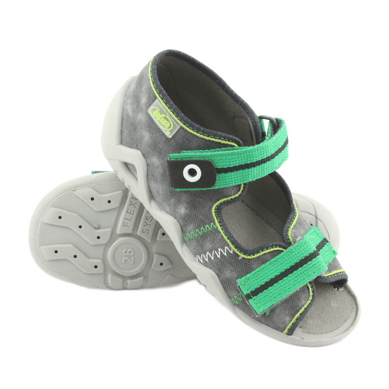 Befado children's shoes 250P066 grey green 5 Befado children's shoes 250P066 grey green 5