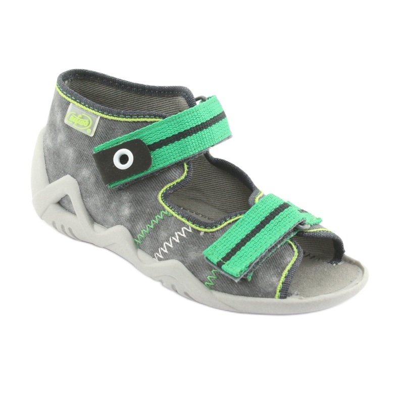 Befado children's shoes 250P066 grey green 1 Befado children's shoes 250P066 grey green 1
