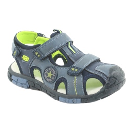 American Club Children's sandals with an American DR02 leather insert navy blue blue green 1