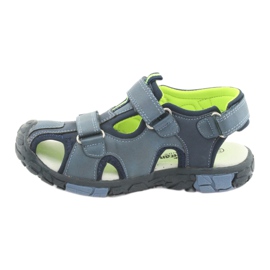 American Club Children's sandals with an American DR02 leather insert navy blue blue green 2