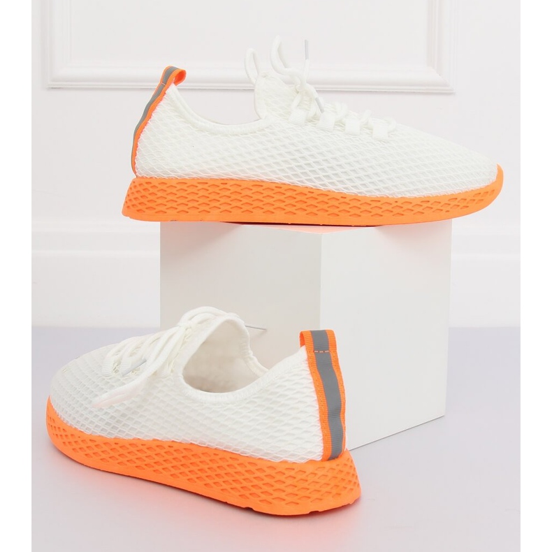 Orange and white sports shoes NB283 Fluorescence Orange 1