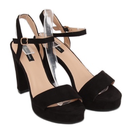 Black HJ101 Black platform sandals 1