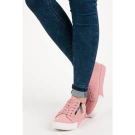 Suede Sneakers On The Platform pink 1