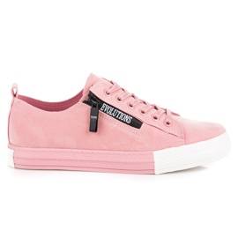 Suede Sneakers On The Platform pink 2
