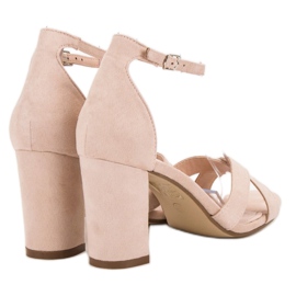 Ideal Shoes Sandals On A Bar brown 2