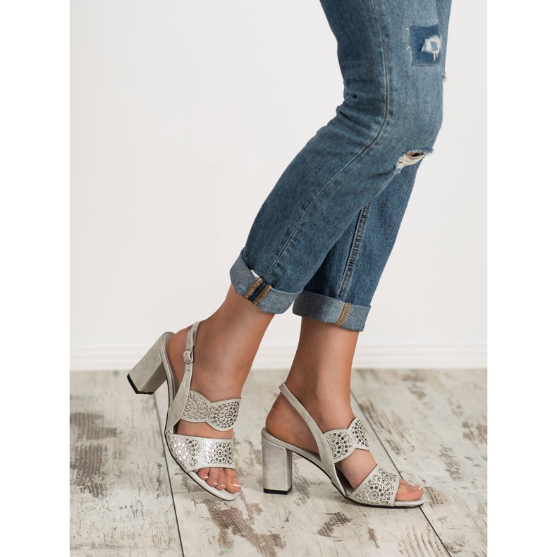 Goodin Silver Sandals On A Bar grey 2