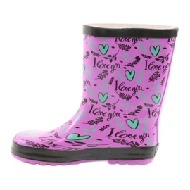 American Club American heart boots black purple green 2