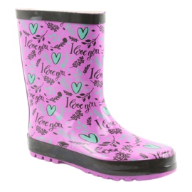 American Club American heart boots black purple green 1
