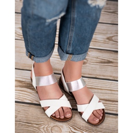 Mannika White Sandals With An Eraser 1