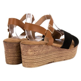 Primavera Wedge Sandals brown black 1
