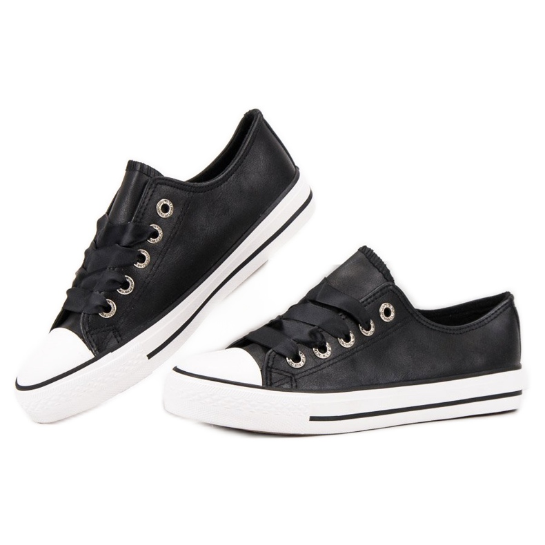 SHELOVET Sneakers Tied With A Ribbon black 1