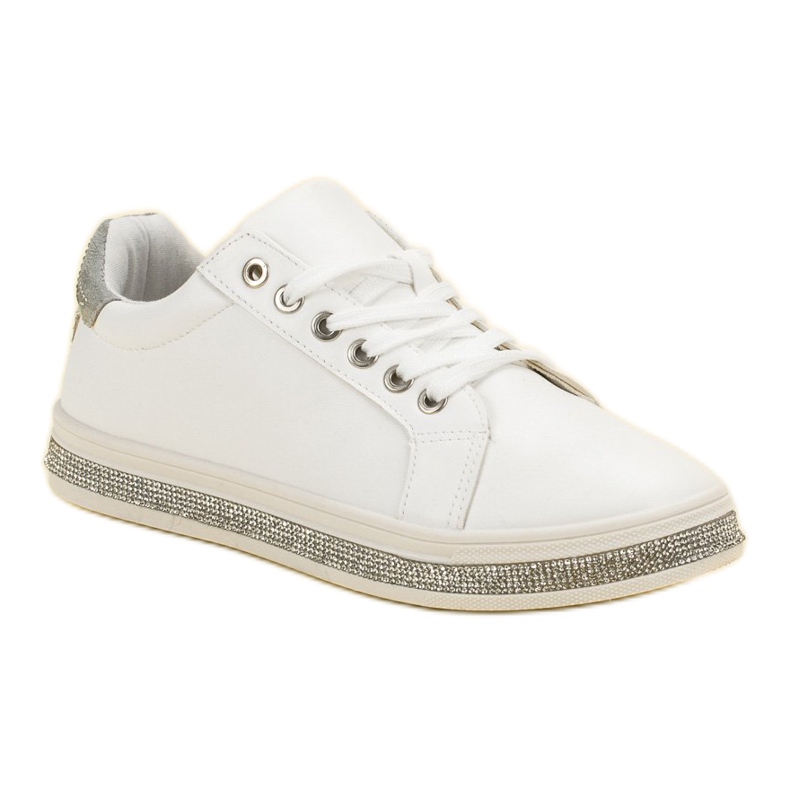 SDS Sport Shoes With Cubic Zirconia white 1