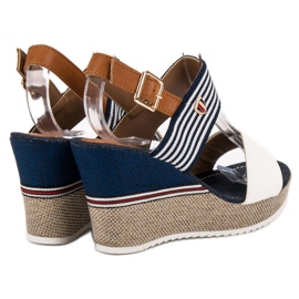 Goodin Sailor's sandals on a wedge white blue multicolored 1