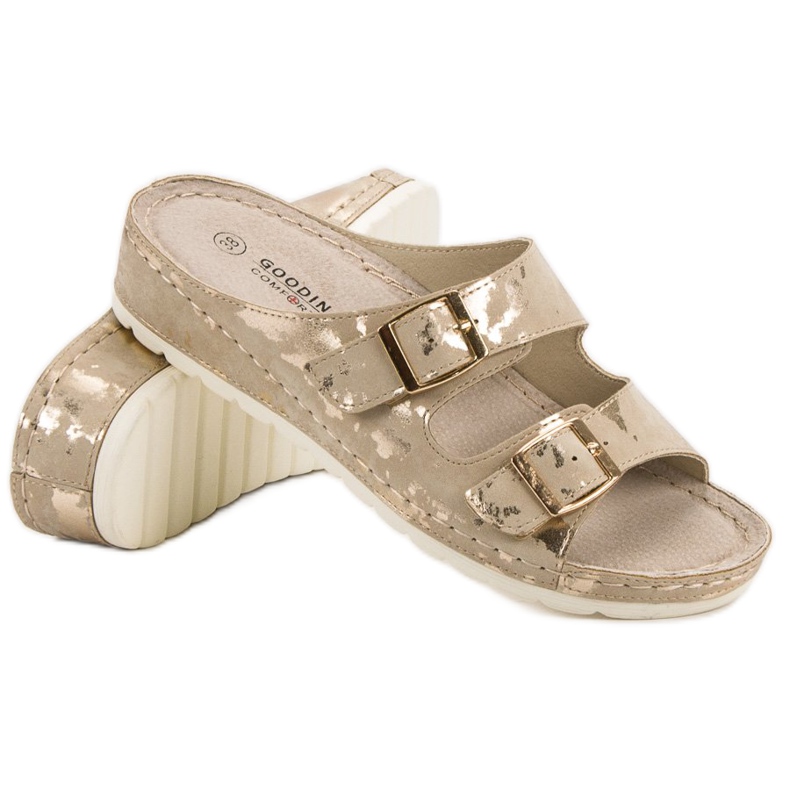 Goodin Slippers With Buckle yellow 1