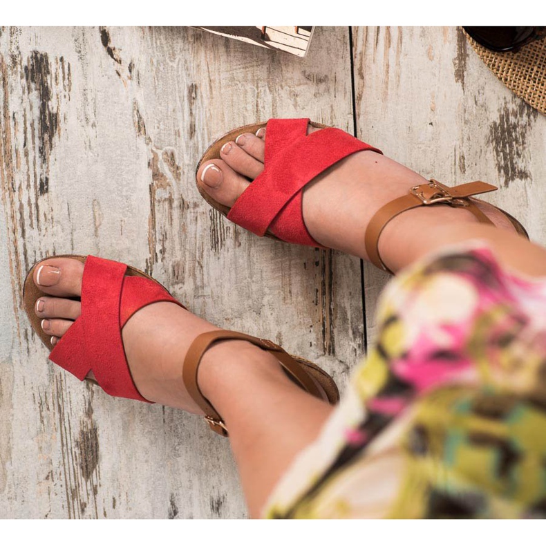 Primavera Wedge Sandals brown red 1