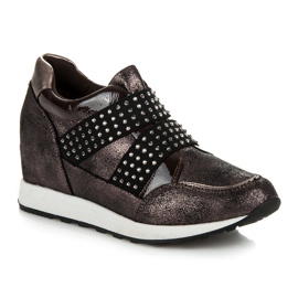 Kylie Rock Wedge Sneakers brown 1