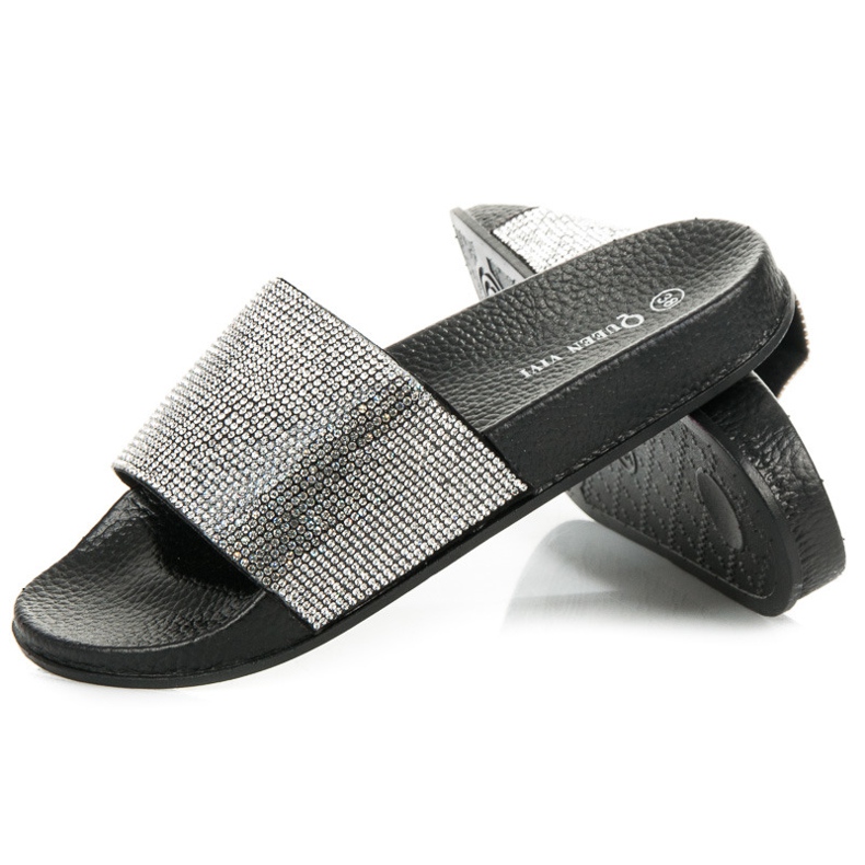 Queen Vivi Slippers With Crystals black 1