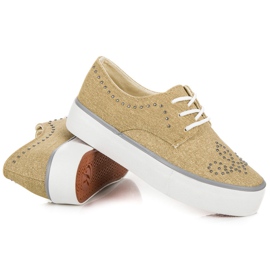 Kylie Sneakers With Crystals brown 2