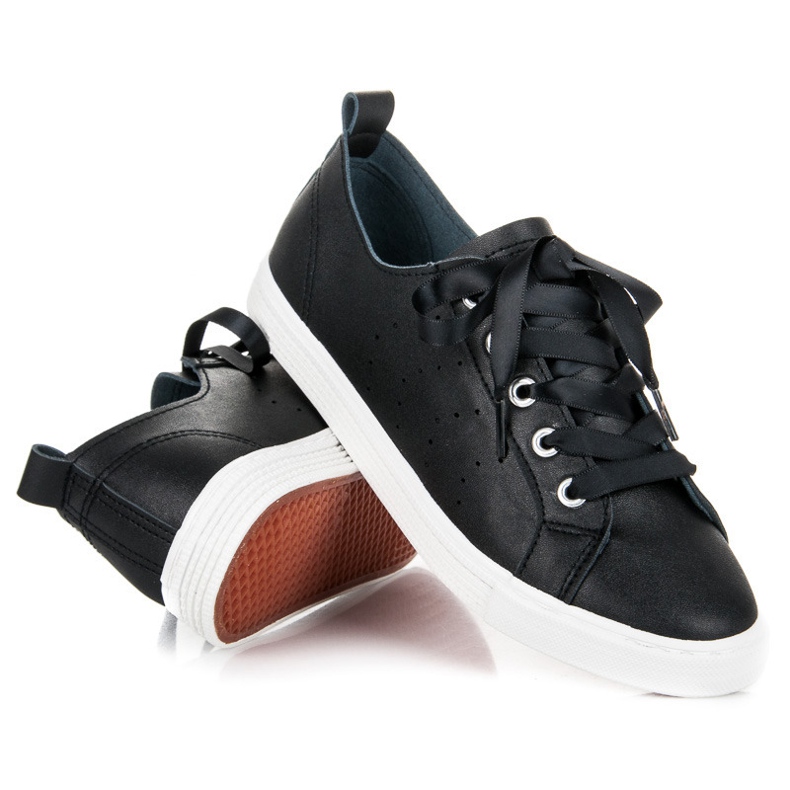 Kylie Black Sneakers Tied With A Ribbon 2