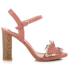 Kylie Boho Sandals On A Bar pink 2