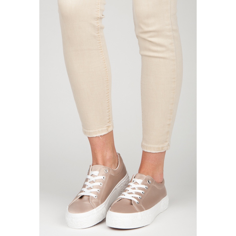 Kylie Satin Sneakers On The Platform yellow 1